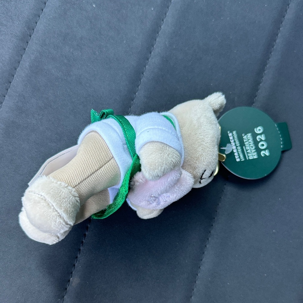 Starbucks Barista Bear with Pink Star Keychain Bag Charm - Picture 8 of 10